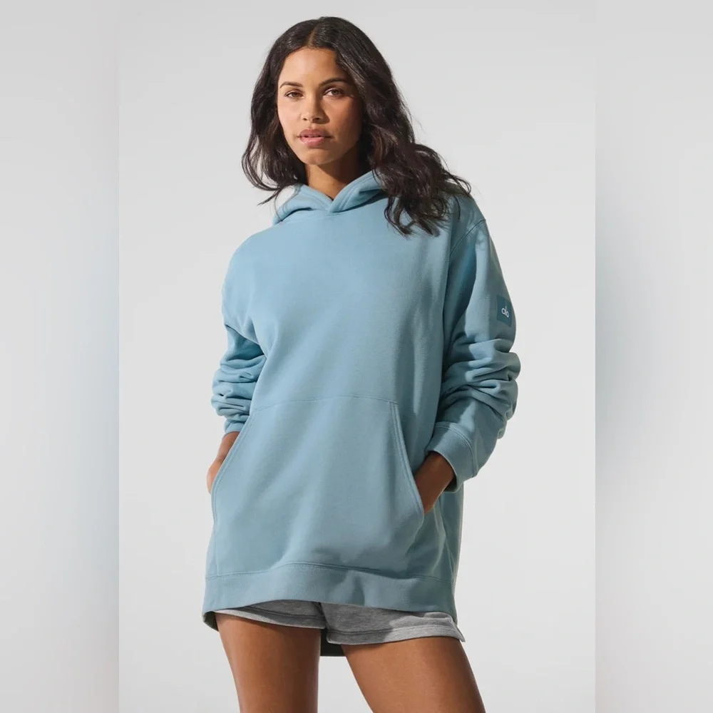 ALO Yoga celestial blue Renown Heavy Weight Hoodie